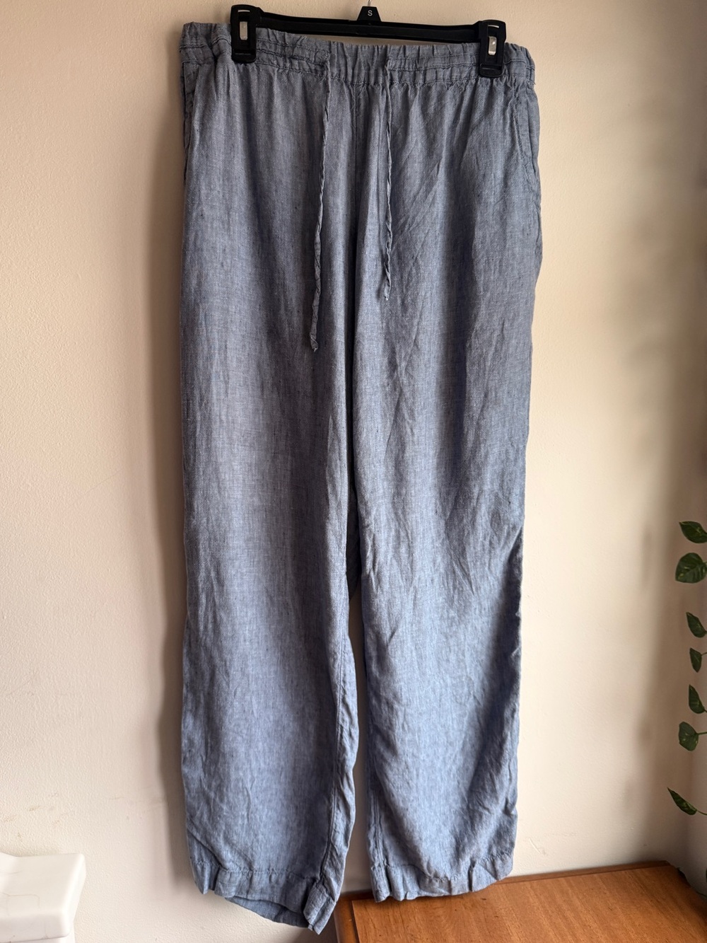 Charter Club Light Navy Women’s Drawstring 100% Linen Pants Size M